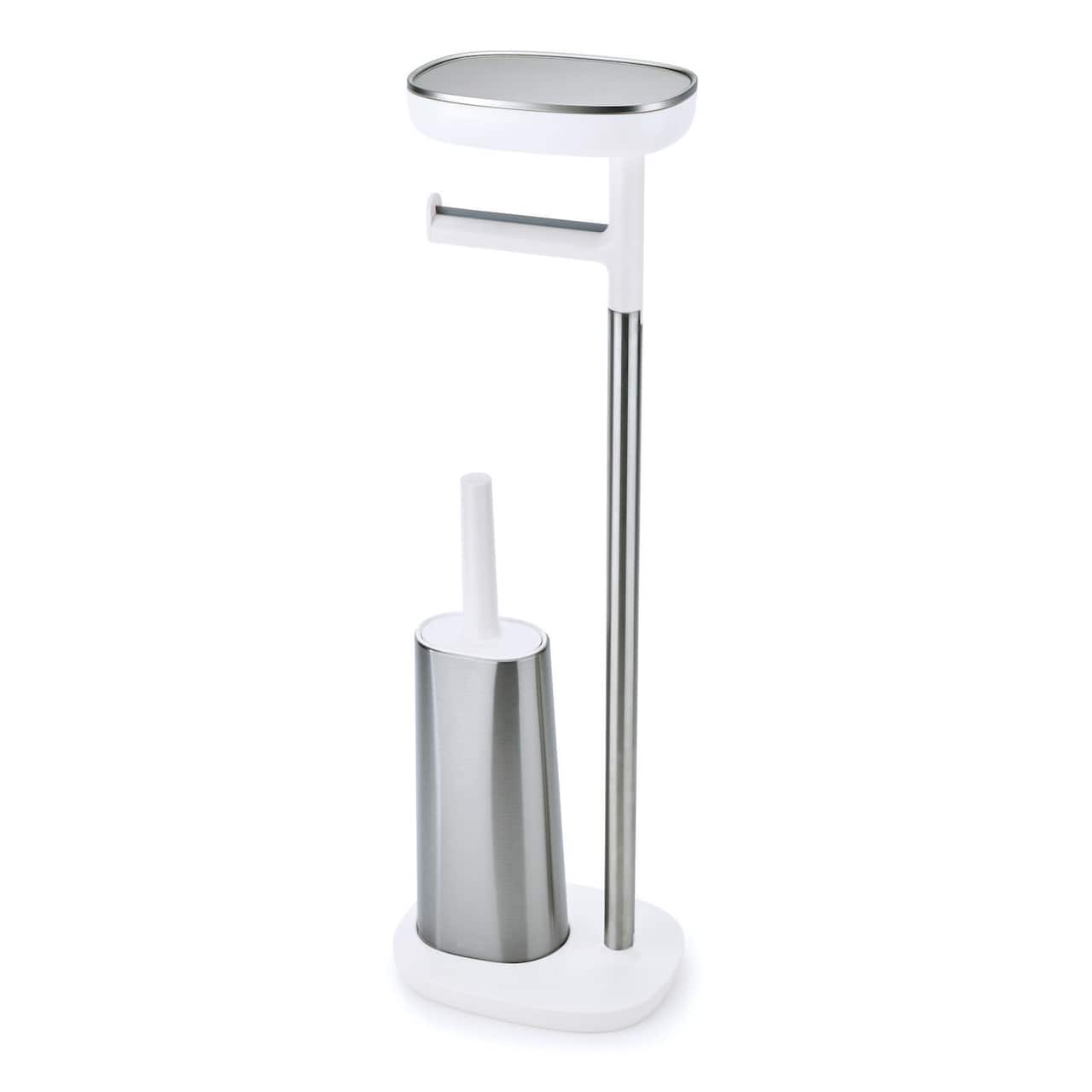 Joseph Joseph EasyStore Plus Standing Toilet Paper Holder with Flex Steel Toilet Brush